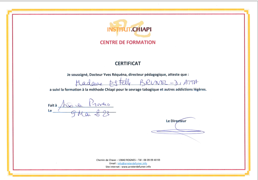 Certificat formation chiapi